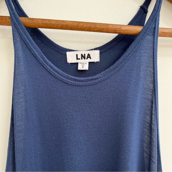 LNA blue tank top rounded raw hem modal size small - Picture 5 of 6